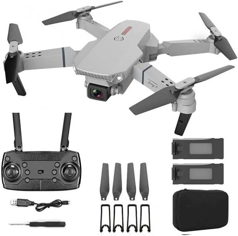 Mini Drone FERIAK88 4K - 2 Camaras - Control Remoto - 2 Baterias - Gris