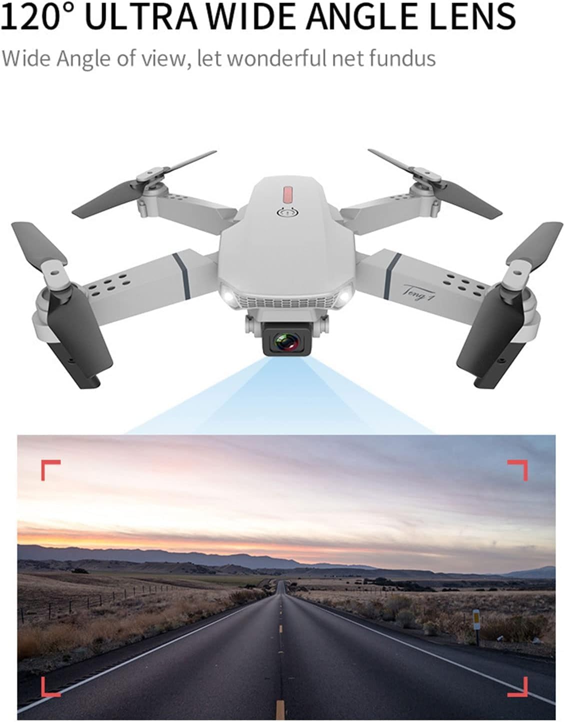 Mini Drone FERIAK88 4K - 2 Camaras - Control Remoto - 2 Baterias - Gris