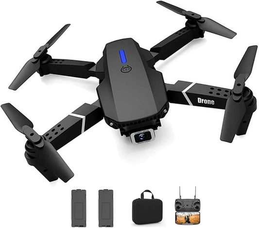 Mini Drone FERIAK88 4K - 2 Camaras - Control Remoto - 2 Baterias - Negro