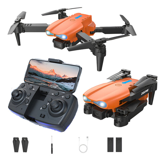 Mini Drone FERIAK99 4K - 2 Camaras - Control Remoto - 2 Baterias - Naranja