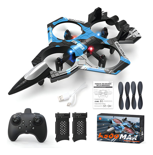 Mini Drone Avion Caza FERIAK500 - Control Remoto - 2 Baterias - Azul